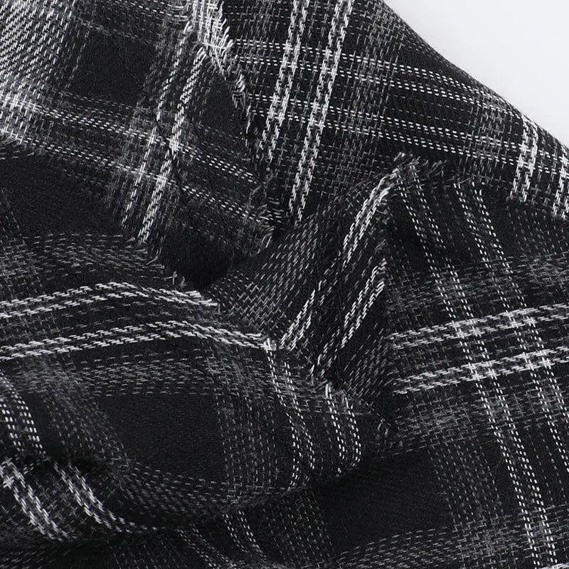 Goth Dark Punk Grunge Irregular Hem Short Skirts Women Streetwear Mall Gothic Plaid Pleated Mini Skirt Y2K Fashion Alt Bottoms.