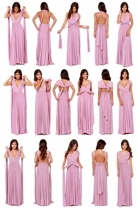 Sexy Frauen Multi way Wrap Cabrio Boho Maxi Club rotes Kleid Verband langes Kleid Party Brautjungfern Unendlichkeit Robe Longue Femme.