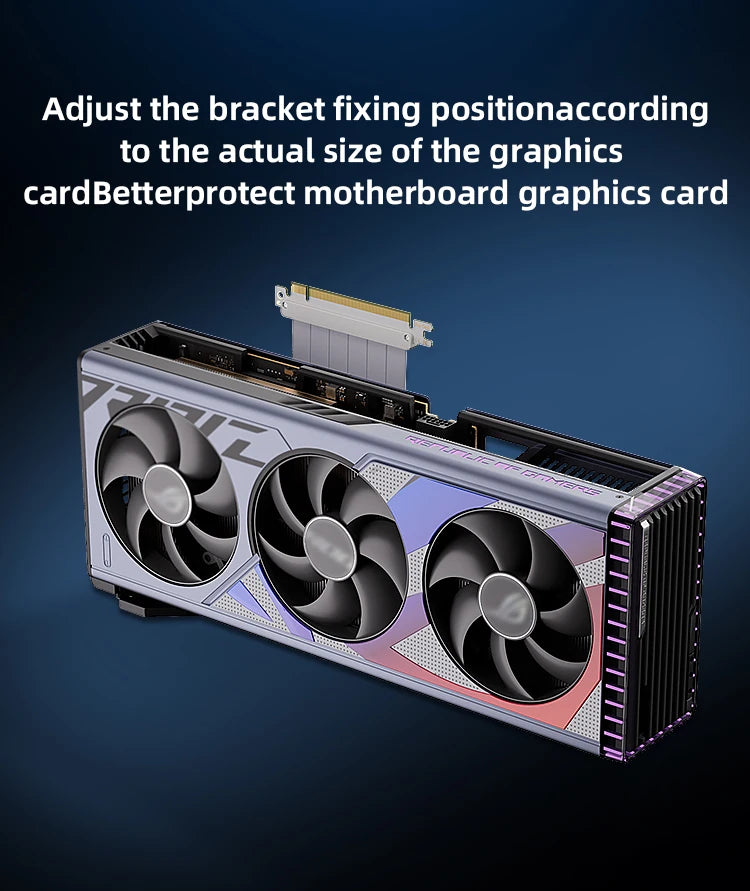 TEUCER L-Z3 GPU Vertical Mounting Bracket Kit, PCIe 4.0 X16 Riser Cable 200mm, Graphics Card Steering Mounting Bracket.