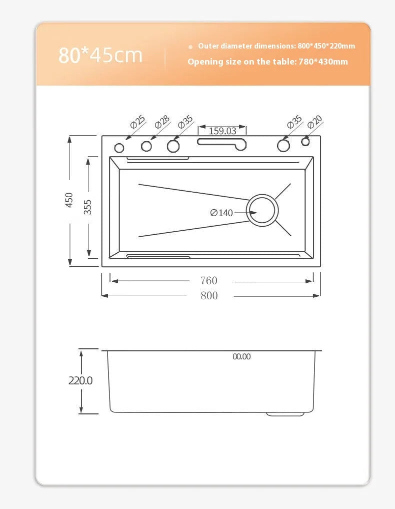 Stainless Steel Silver Kitchen Sink Multifunction Waterfalls Intelligent Digital Display Faucet Household Large Single Slot