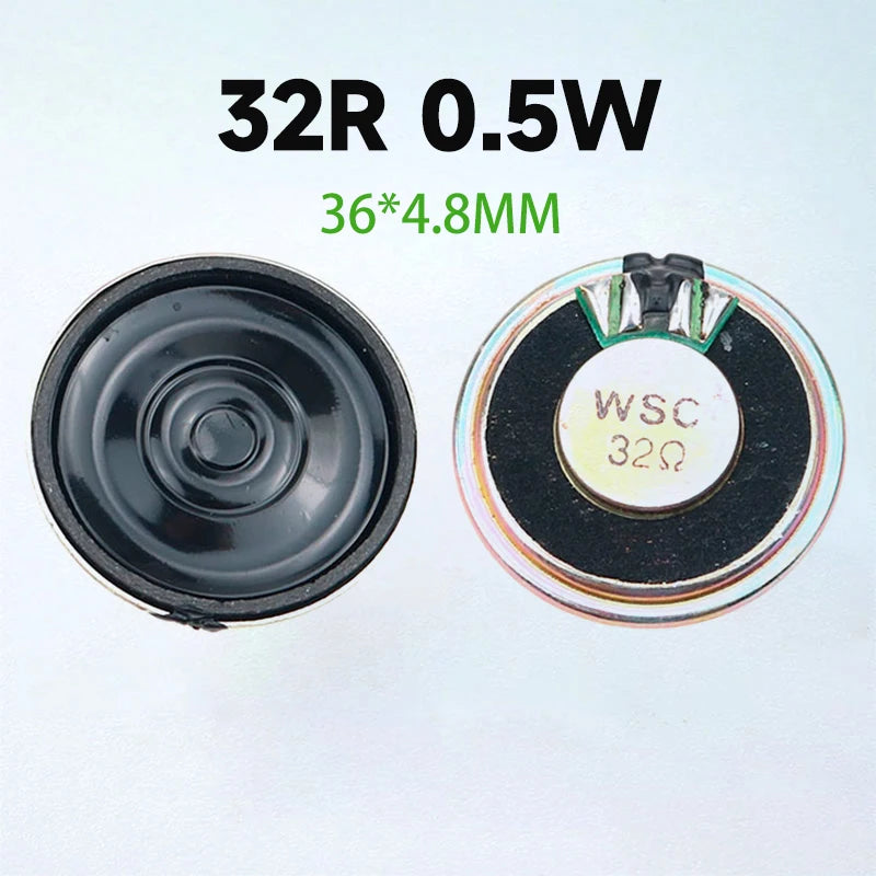 2PCS 0.5W  32R Speaker  32 Ohm Loud Speaker Diameter  23mm 28mm  36mm 40mm 50mm 57mm Loudspeaker.