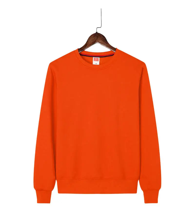 Men's Casual Pullover Custom Printed Embroidery Company Logo Clothing Fashion Winter Warm Sweater Solid Color Sweatshirt 4xl