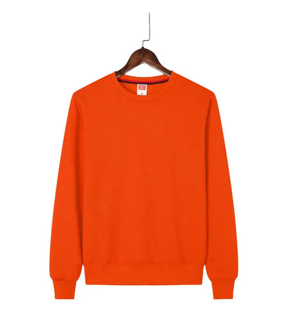 Men's Casual Pullover Custom Printed Embroidery Company Logo Clothing Fashion Winter Warm Sweater Solid Color Sweatshirt 4xl