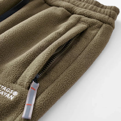 Men's Wool Sweatpants 2024 Winter New Thickened Double-Sided Fleece Casual Trousers Jogger Men's Outdoor Down Cotton Warm Pants