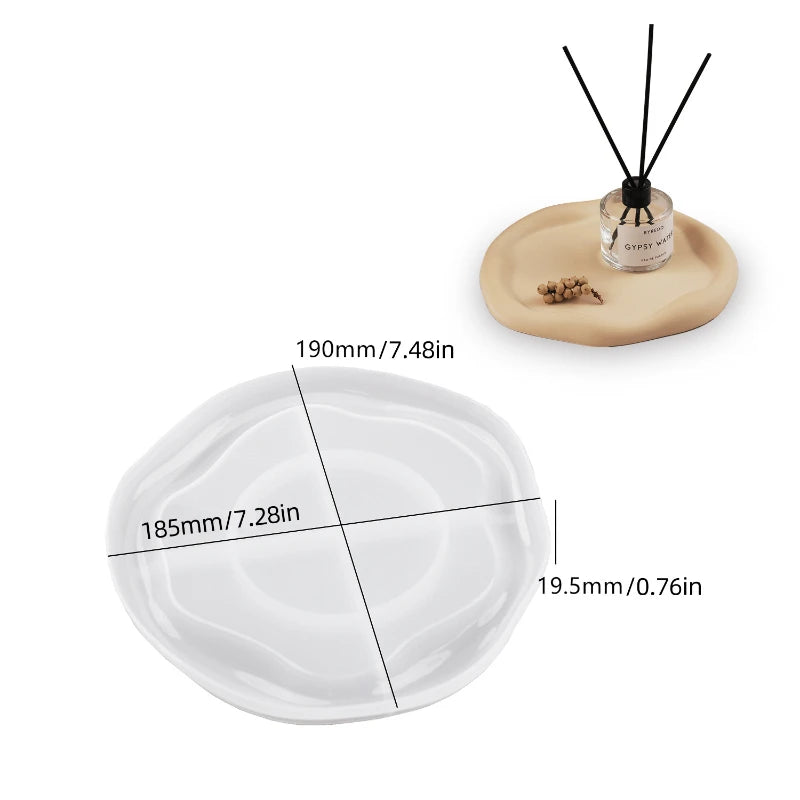 Creative Irregular Cloud Tray Silicone Mold Diy Oval Round Plaster Concrete Jewelry Storage Tray Home Decoration Casting Mold.