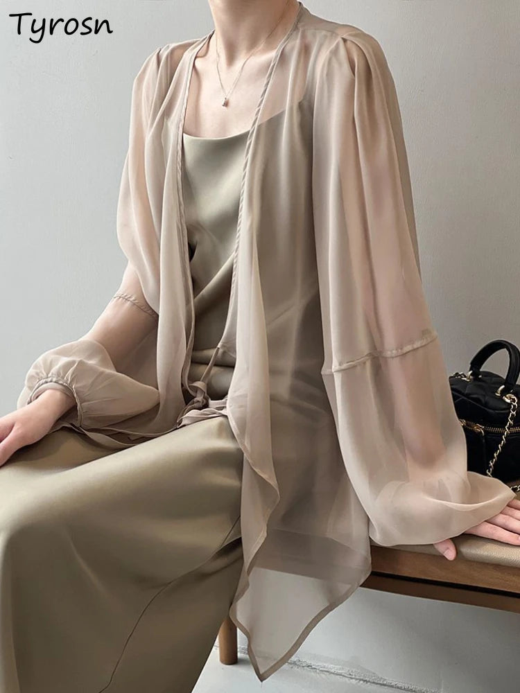 Jacken Frauen Elegante Sommer Sun-proof Zarte Mode Täglichen Lose Einfache Feste Alle-spiel Grundlegende Stilvolle Koreanische stil Puff Hülse.