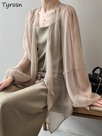 Jacken Frauen Elegante Sommer Sun-proof Zarte Mode Täglichen Lose Einfache Feste Alle-spiel Grundlegende Stilvolle Koreanische stil Puff Hülse.