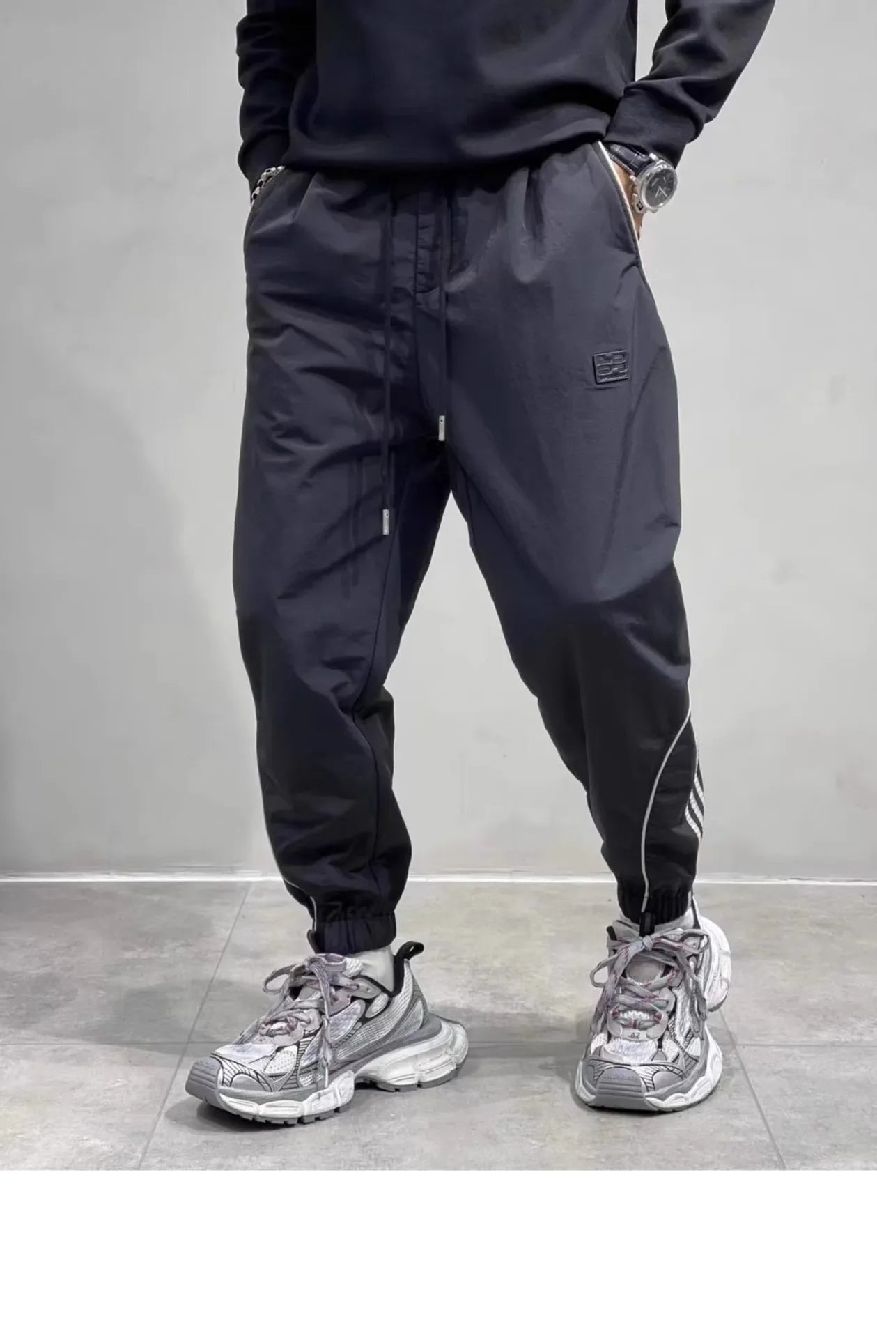 2024 Spring Autumn Men's Long Pants Loose Fit Plus Size Casual Nine Point Plus Size Harem Workwear Bunded Pants Men.