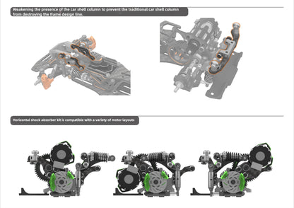 LSD Plaid RC Mini Car 1/24 RC Drift Mosquito Car  Frame KIT Lightweight Electric Remote Control Drift Model Toy Holiday Gift.