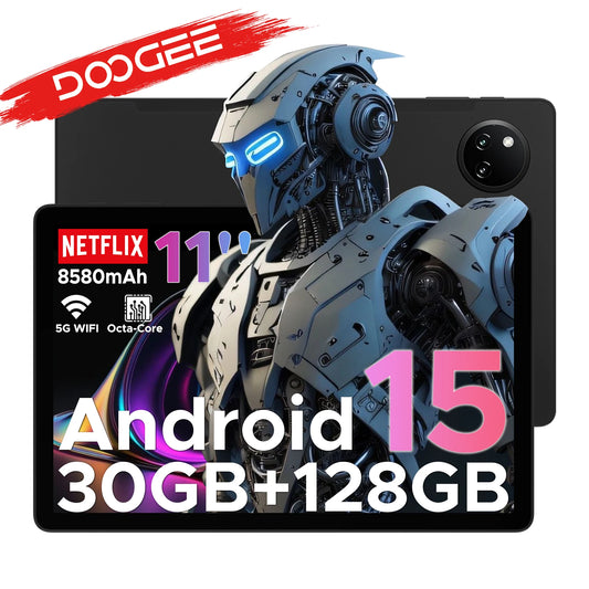Doogee Tab A9 Pro+ Tablet Pc 11-Inch Android 15 30Gb Ram(6+24) 128Gb Rom 8580Mah Battery Widevine L1 Support Tablet Dual Speakers.