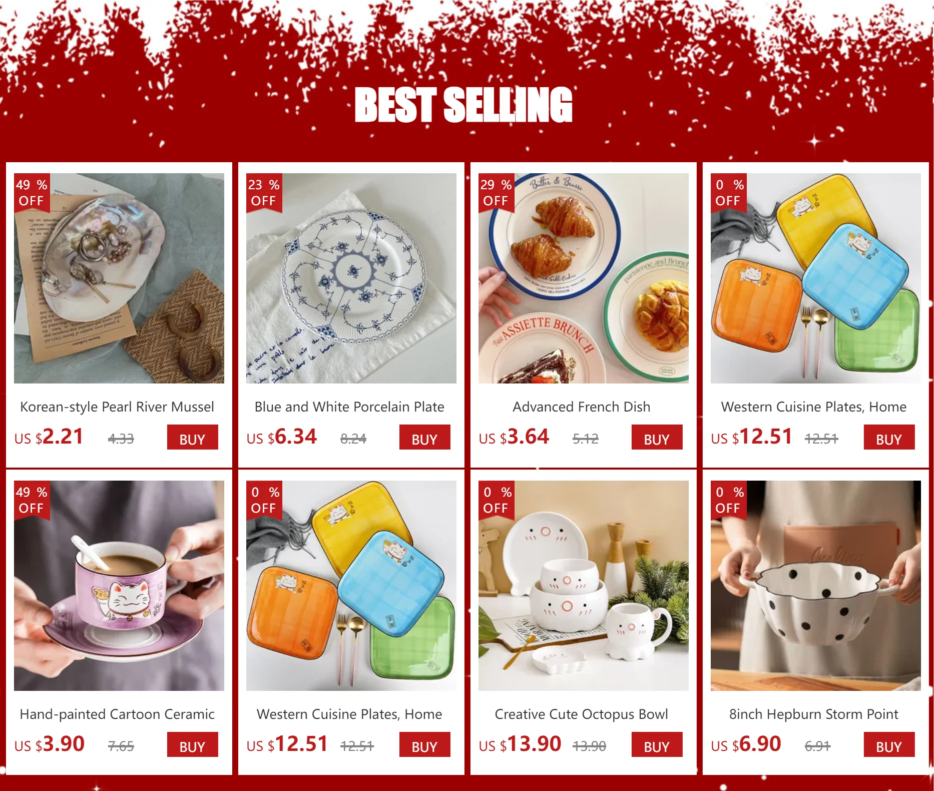 Irregular Ceramic Kitchen Tableware Lovely Pink Petal Household Ceramic Dinner Plate Lace Soup Plate  Deep Fruit Plate.