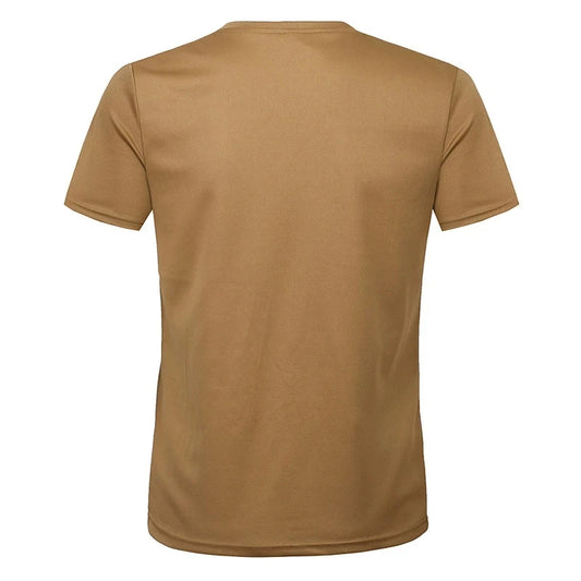 MEGE Brand Clothing Tactical Men's Tee Shirt Round Neck Solid Shirt Short Sleeve Breathable quick-drying Casual Shirt.