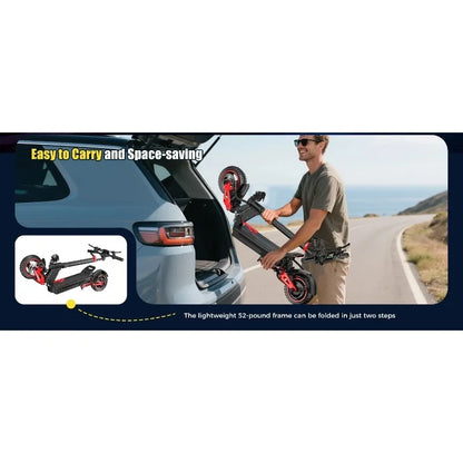 J15MAX Electric scooter 1600W powerful motor 48V18AH lithium battery foldable E scooter 10-inch tires adult off-road e-scooter.