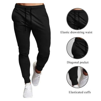 Casual Pants Men's Jogger Sweatpants Large Size Elastic Waist Sports Trousers Loose Fitness Clothes Spring Thin Section.
