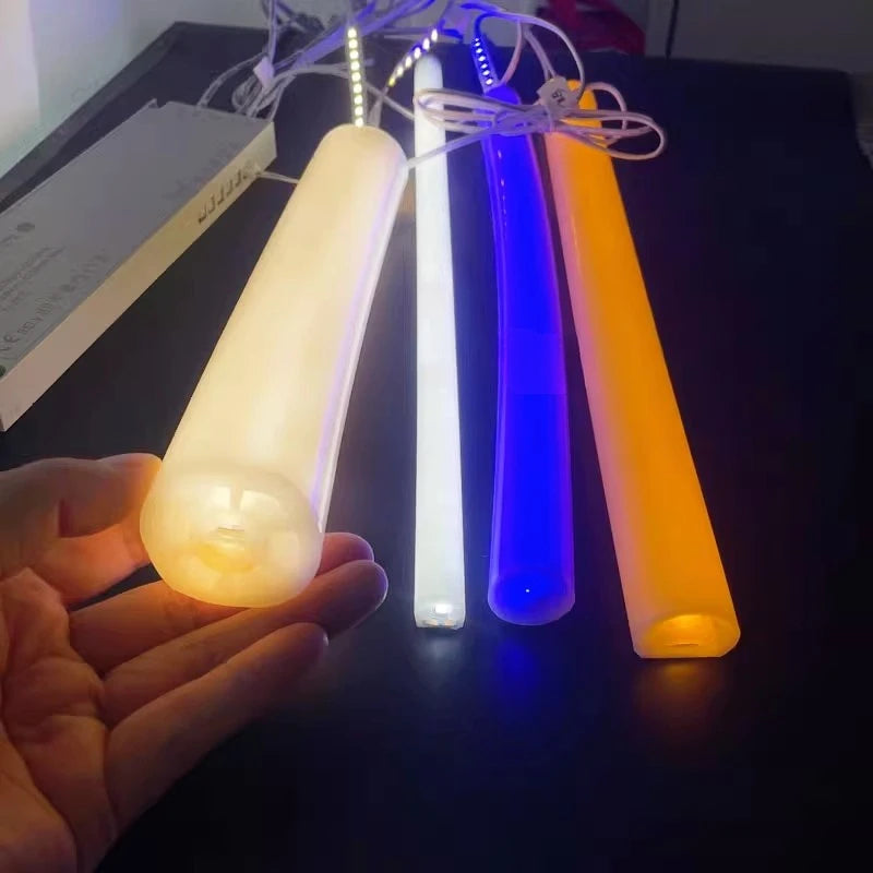 Round Flexible LED Neon Rope Lamp Silicone Tube 180/270/360° Tape Lamp Diffuser For WS2811 WS2815 Outdoor Decor Neon Strip Light.