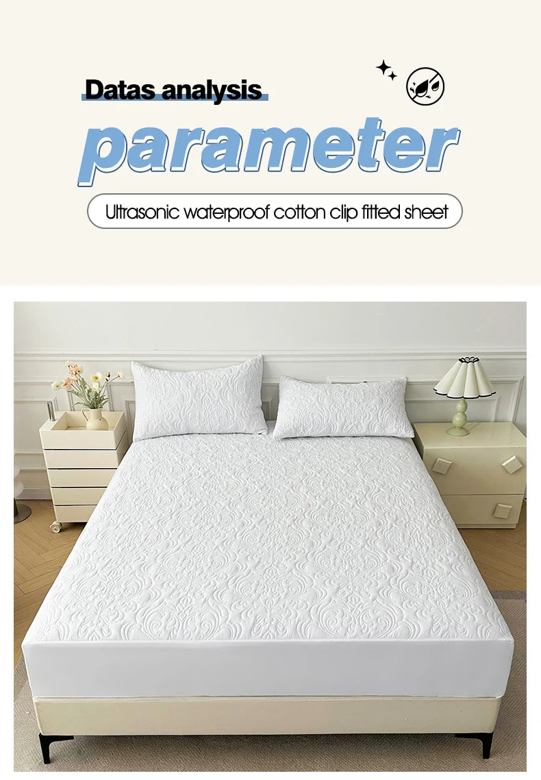 Waterproof Mattress Protector Queen King Quilted Thick Mattress Cover Anti-bacterial Fitted Sheet Bed Pad Cover 1pc