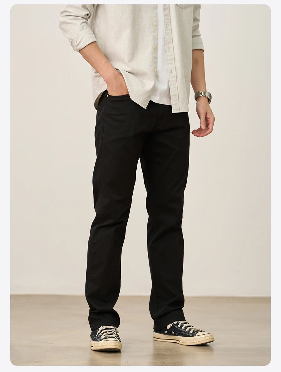 SIMWOOD 2025 Autumn Winter New Regular Straight Pants Men 320gsm Fabric Smart Casual Chinos Trousers.