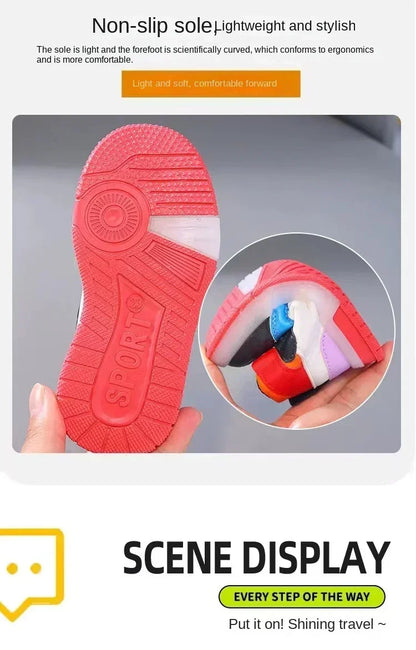 2025 Disney Kids Sneaker Cute Minnie Mickey Cartoon Led Lighted Shoes for Boys Girls Luminous Shoes Toddler Flash Lights.