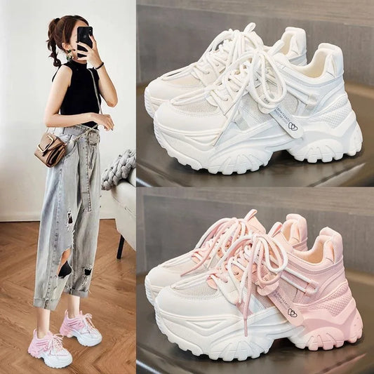 Women's Shoes Casual Shoes Spring Sneakers Platform Woman-shoes Tennis Female Fashion Thick Sole 2024 Roses Trainers Increased I.