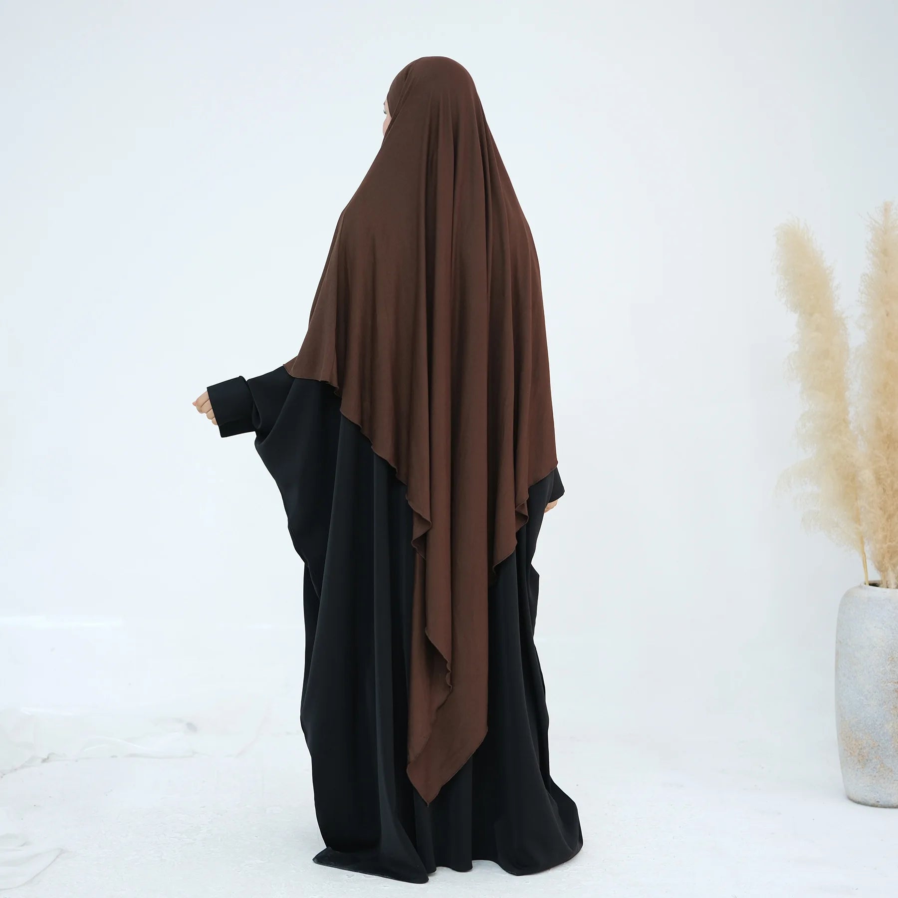 Extra Long Khimar Hijab Scarf Jersey Cotton Muslim Prayer Clothes Islamic Jilbab Khimars for Women Hijabs Veil Niqab Ramadan Eid.