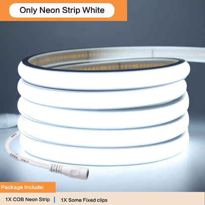 12V 24V Tuya Smart WiFi COB Neon Strip Waterproof 0.5M 5M 10M 20M 320LED/M Flexible LED Tube Tape for Kitchen Cabinet Room Decor