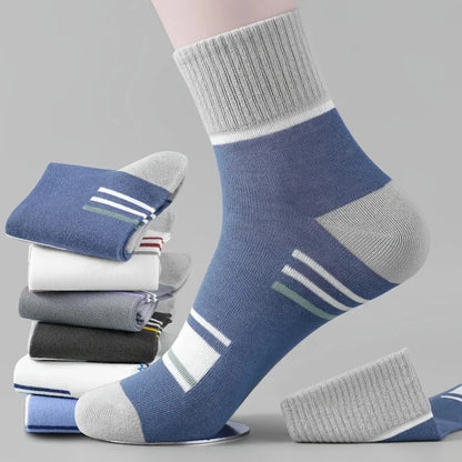 10/5/3MEN'S Mid-calf Socks Cotton Socks for All Seasons, Solid Colour and Versatile