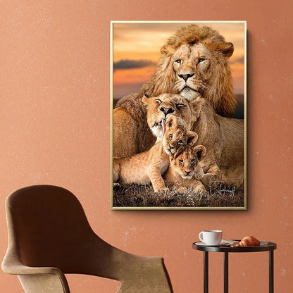 Classic Animal Aesthetics Wall Art Pictures Wild Lion Tiger and Cub Posters and Prints Canvas Painting Home Bedroom Decor Gifts.