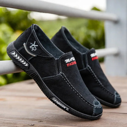 Denim Men's Canvas Shoes Slip on Sneakers Male for Summer 2025 New Outdoor Driving Moccasin Trendy Vintage Loafers Shoes for Men
