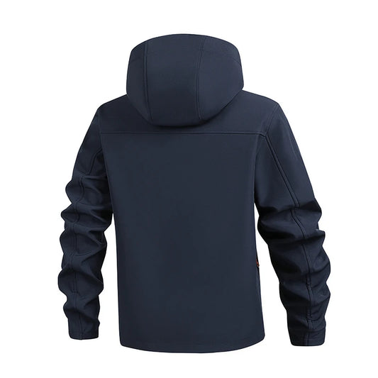 Jacket Coat Winter Soft Case Male Outdoor Sports Hooded Coat Multi-pocket Inside Fleece Casual Waterproof Windproof Sport Jacket.