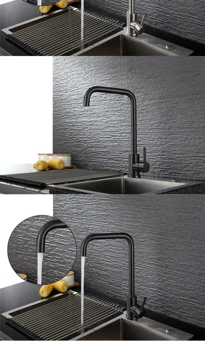 Black Kitchen Faucet Stainless Steel Kitchen Mixer Single Handle Single Hole Kitchen Faucet Brushed Nickle Mixer Sink Tap