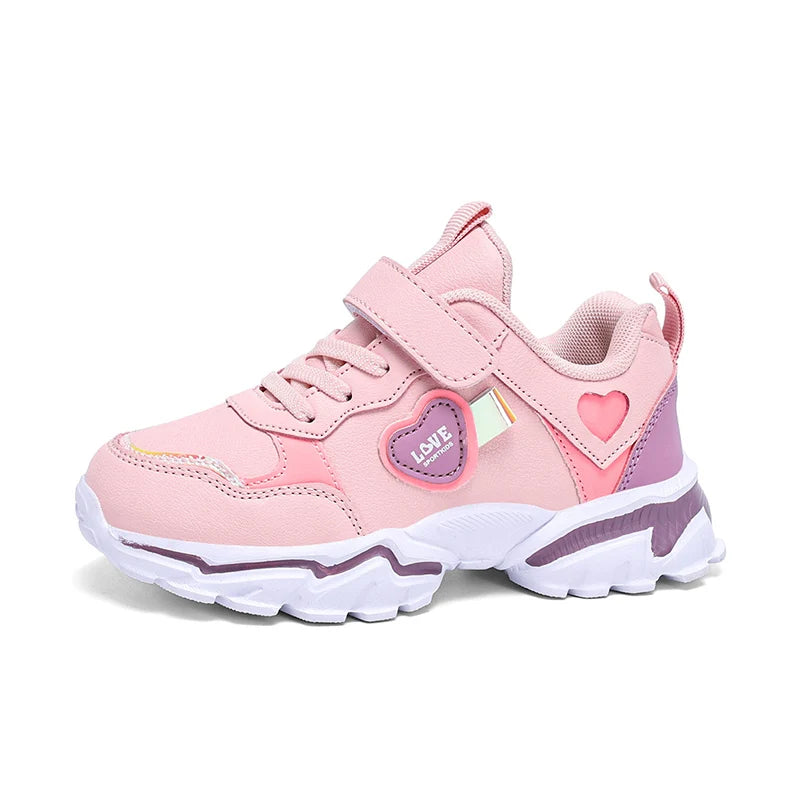 Autumn Girls Sneaker Children Leather Shoes PU Daily Kids Casual Walking Sneaker Platform Sports Tennis Sports Shoes Girl.