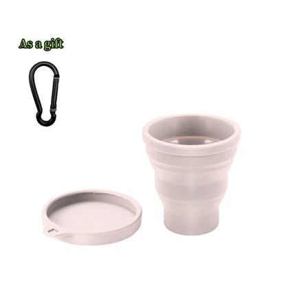 180ml Folding Cup Mini Retractable Cup Silicone Portable Teacup Outdoor Travel Coffee Telescopic Drinking Mug with Lid.
