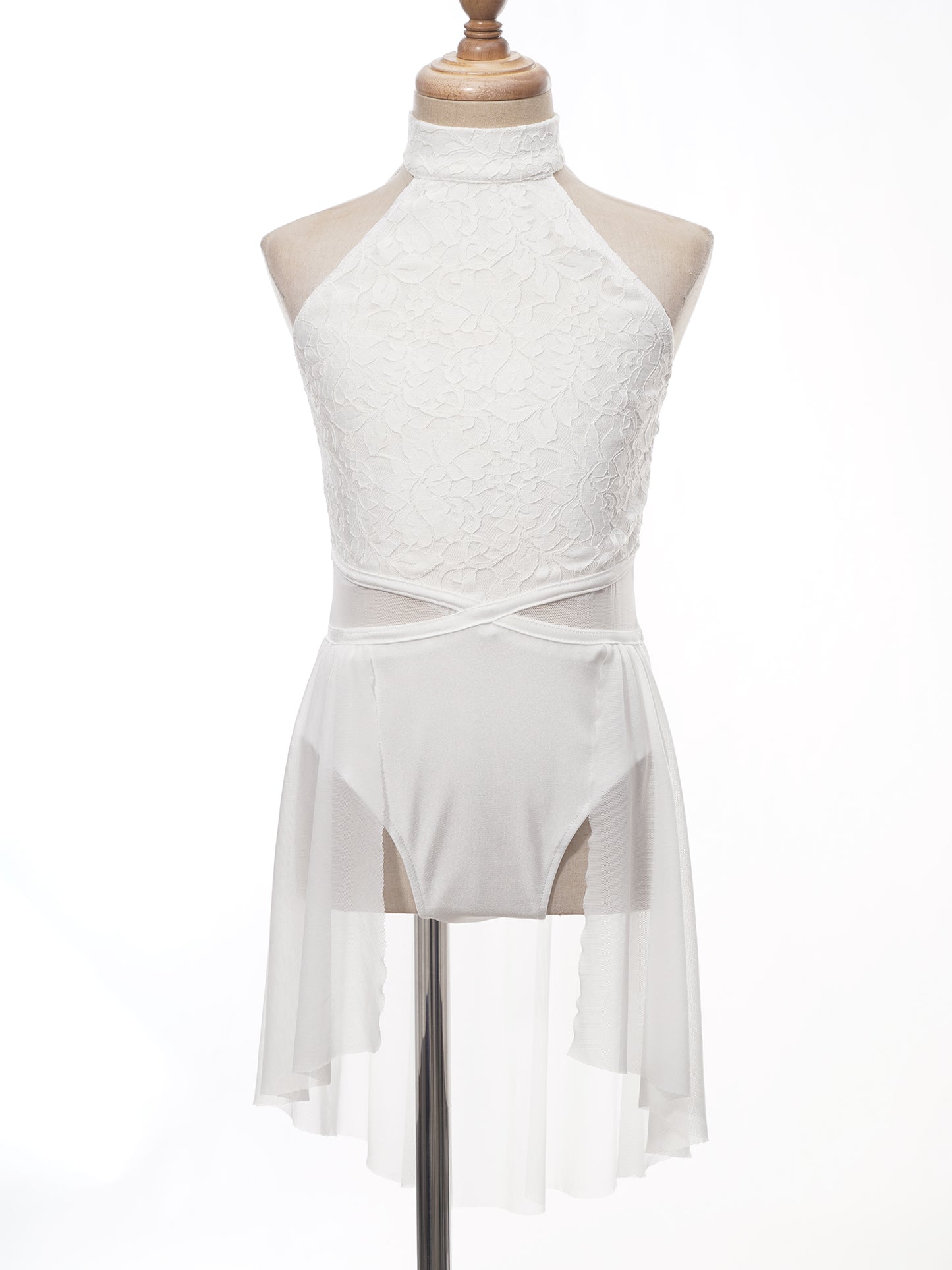 Mädchen Ballett Gymnastik Trikot lyrischen Tanz kleid ärmellose florale Spitze Tutu Tanz kleidung für Eiskunstlauf Bühnen performance