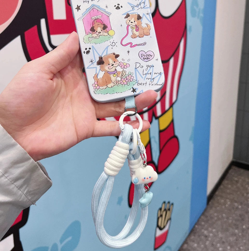 Kawaii Cloud Star Lanyard Short Wrist Strap Cute Phone Accessory for Mobile Camera.