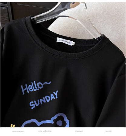 175 kg Plus Größe Damen Büste 170 Frühling Herbst lose Langarm Cartoon Print Pullover Sweatshirts 4XL 5XL 6XL 7XL 8XL 9XL.