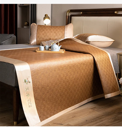 Natural Ice Rattan Mat 90/120/150/180/200cm Cool Summet Mat Mattress Plant Fiber Mat Househould Straw Mats Furniture Protector.