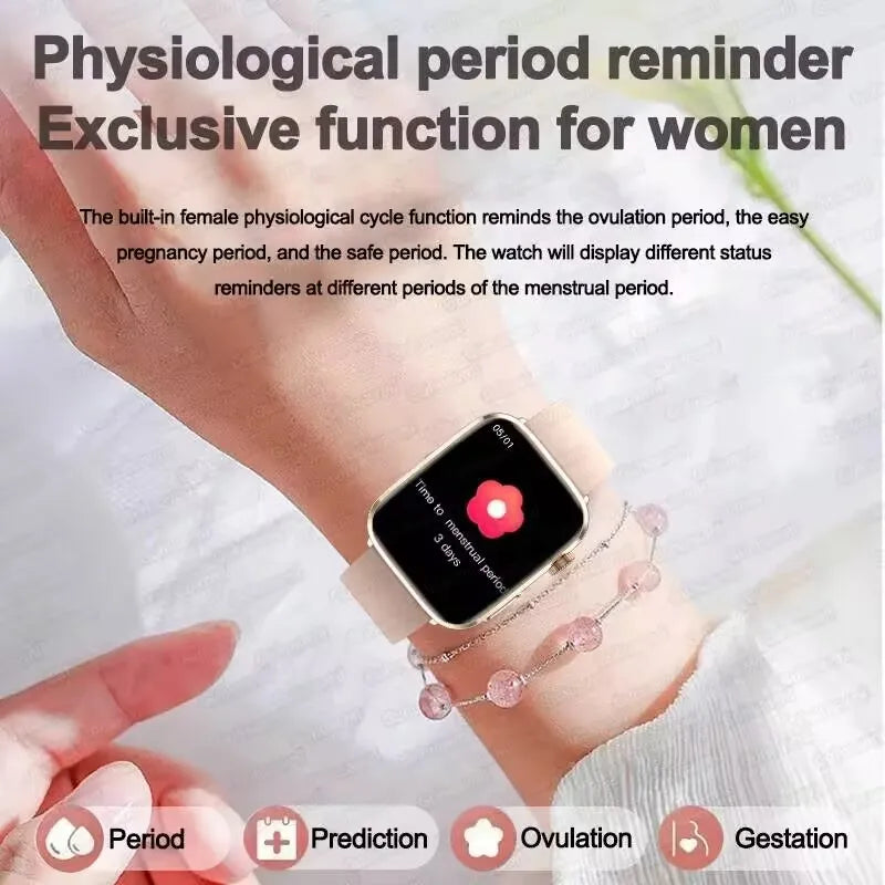 2025 New Iatrology Grade Smart Watch Women Blood pressure Blood oxygen Fat Heart Rate Menstrual Tracking BT Call Bracelet Ladies.