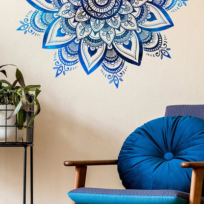 Mandala Lotus PVC Wall Sticker Eid Mubarak Lotus Flower Datura Zen Decorative Decals Sticker 30x90cm Home Wall Decoration.