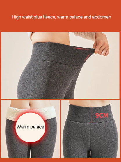 1pcs Winter Leggings Women Cotton Extra Thick Warm Pants Fashion Thermal Legging Slim Black Elastic High Waist Solid Leggings.