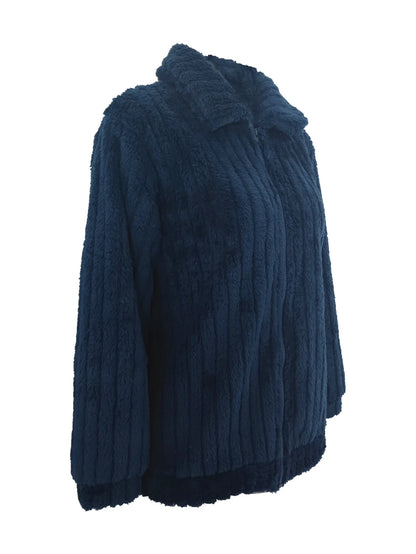 2025, Herbst und Winter, neue Mode, Damenpullover, Mäntel, Übergröße, Fleece-Strickjacke, kurzer Kragen, Tops, Damenbekleidung