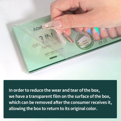 NAILPOP 150Pcs 4 in 1 Ombre Gel Nail Tips White Gradient Soft Gel False Nail Tips Soak Off Fake Nails Extensions DIY 15 Sizes.