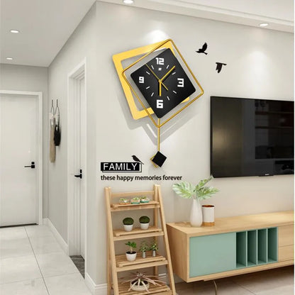 3D Nordic quadratische Schaukel Wanduhr Wohnzimmer Minimalistischen Hause Dekoration Licht Luxus Hängen Uhr Wand Dekor Uhren