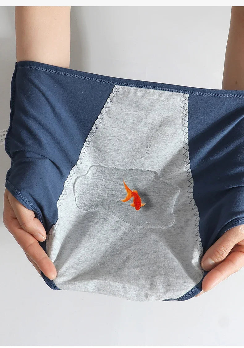 High Waist Period Underwear for Women Leakproof Cotton Menstrual Panties Plus Size 4XL Anti-Odor Absorbent Physiological Briefs.