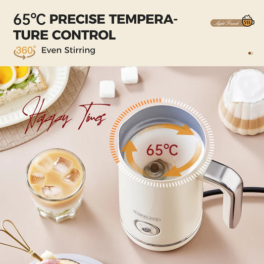 Cafelffe 4in1 Electric Milk Frother Frothing Foamer Chocolate Mixer Cold/Hot Latte Cappuccino Automatic foam milk heater Warmer.
