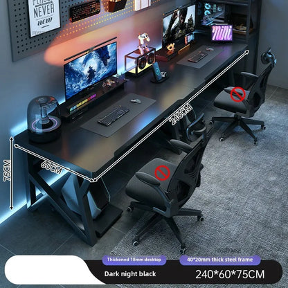 Moderne Doppel-Computertische für Zuhause, Desktop, E-Sport, Gaming-Tisch, Schlafzimmer, einfacher Schreibtisch, Studenten-Studientische, Büromöbel