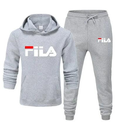 A new men's Spring and Autumn 2025 pullover hoodie + sweatpants two-piece fitness, fashion and casual jogging set.