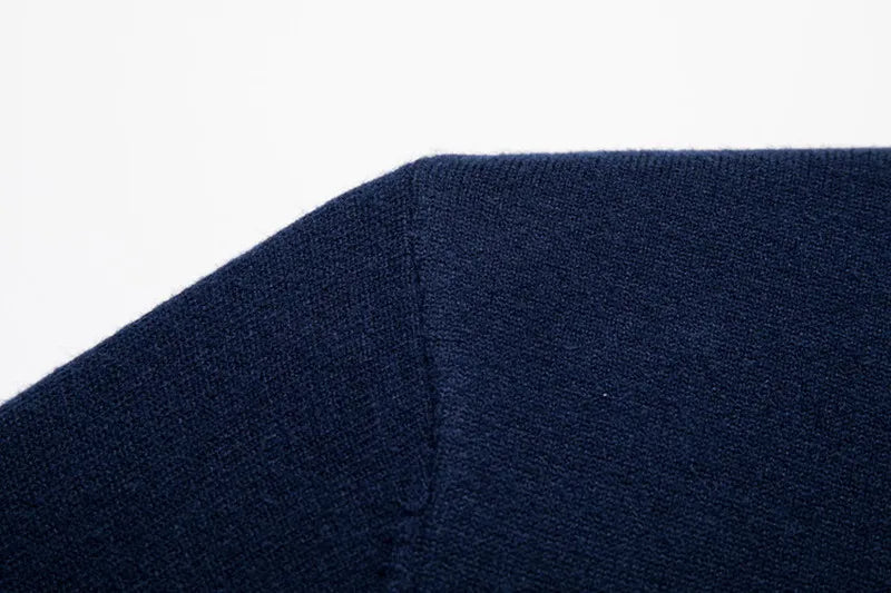 Luxury Men Cashmere Sweater 100% Merino Wool Buttoned Pullover Autumn Winter Polo Collar Knitwear Male Casual Warm Jumper Tops.