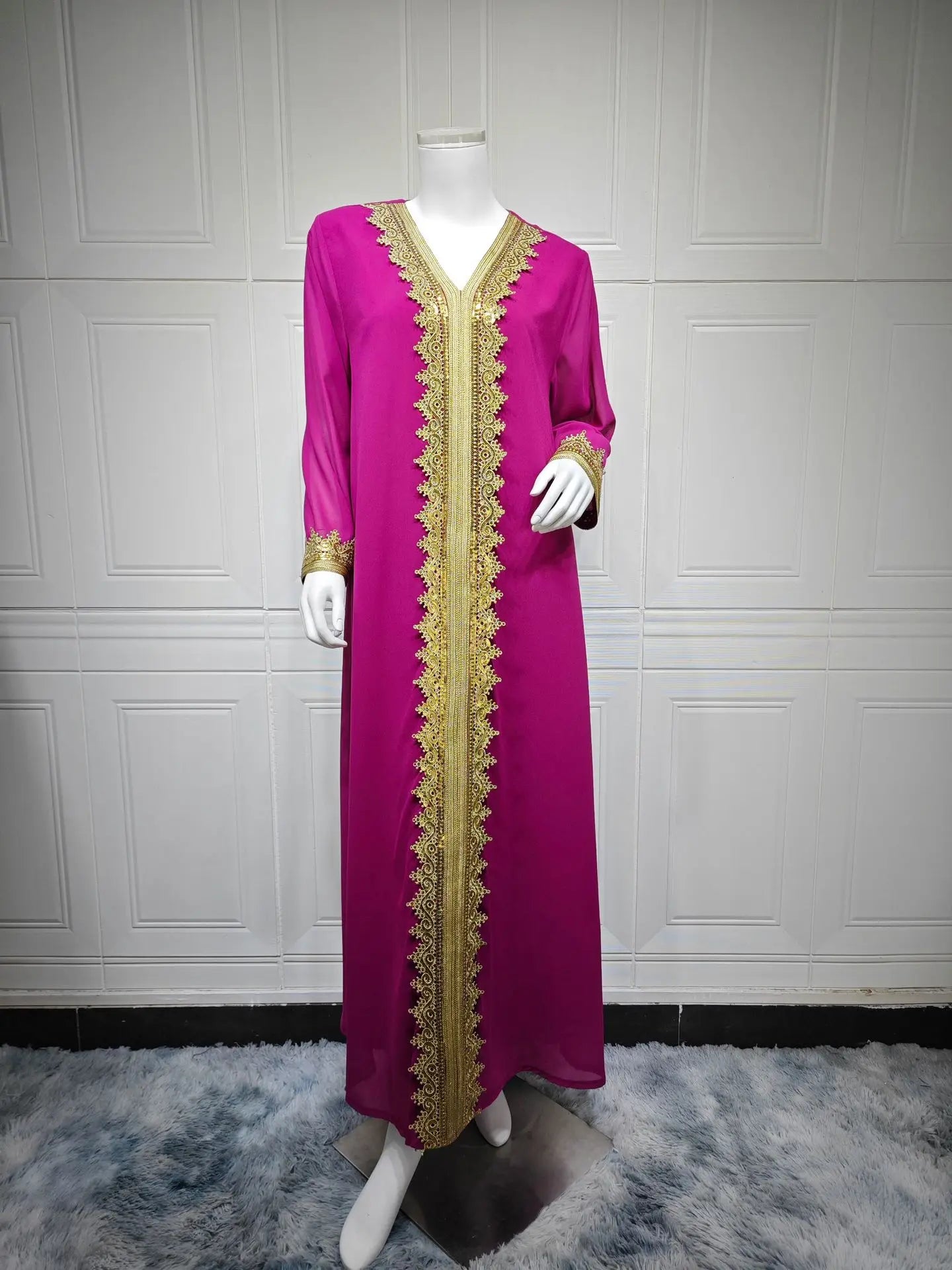 Eid Frauen Abaya Kleid Muslim 2-teiliges Set Strickjacke mit Innenkleid Schnürmantel Kaftan Robe Jalabiya Ramadan Marokko Kaftan 2025
