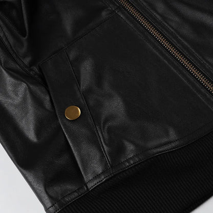 AltGoth Harajuku Streetwear Pu Leder Jacke Mall Gothic Cyber Punk Rollkragen Crop Mäntel Hipster Dark Grunge Rave Outfit Femme