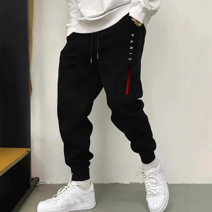 Jogging Versatile Hot Sale Autumn Winter Simple Men's Sweatpants Fashion Print Gym Comfort Soft Sport Casual Trousers Drawstring.